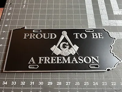 Vintage Pennsylvania Masonic Aluminum License Plate - Proud To Be A Freemason • $99