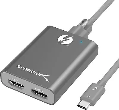 SABRENT Thunderbolt 3 To Dual HDMI 2.0 Display Adapter For Windows Or Mac • $59.99