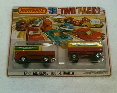 Vintage Matchbox 75  Two  Packs TP-1 Mercedes Truck & Trailer • $55