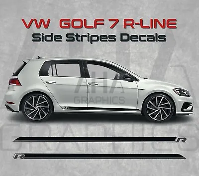 Volkswagen GOLF 7 R Line Side Stripes Decals VW MK7 Side Graphics • $118