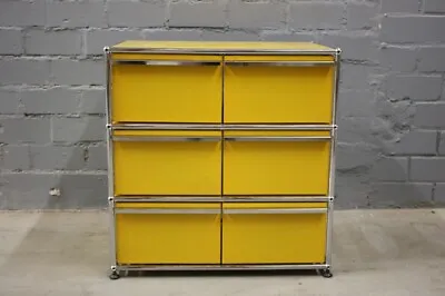 USM Haller Doppel-Container Yellow 6 Drawers Mobile File Cabinet Shelf Sideboard • £1617.86