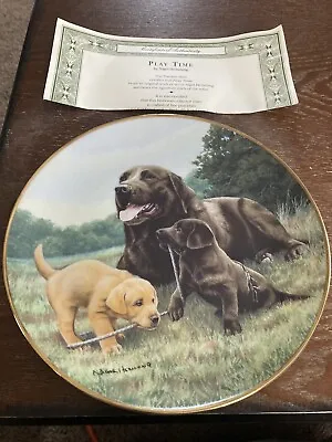 £19.15 • Buy Labrador Retriever Dog Plate Play Time  Nigel Hemming Franklin Mint