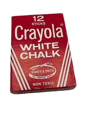 Vintage Crayola Binney & Smith White Chalk Partially Full Box 1950s-60s • $11