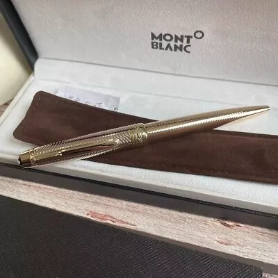 New Authentic Montblanc Meisterstuck Ballpoint Gold Pen Wavy 164P • $95
