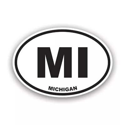 Michigan Euro Oval Sticker Decal - Weatherproof - Mi • $4.99