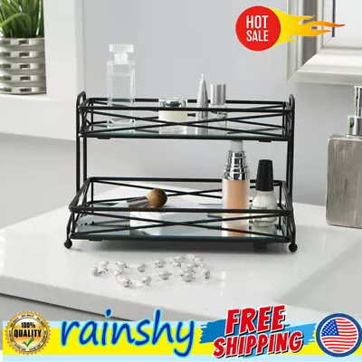 2 Tier Vanity Tower Shower Organizer Cosmetics Bathroom Perfume Storage Shelf US • $21.78