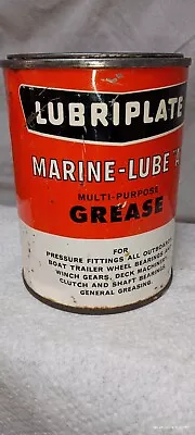 Vintage Lubriplate Marine-lube Oil Can Outboard Advertising Newark NJ 1lb Grease • $21.76