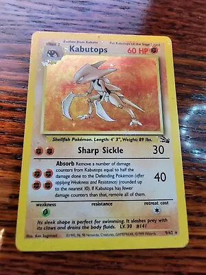 Kabutops - PL Holo Rare - Vintage WotC 1999 English 9/62 Fossil Set Pokemon Card • $10.99