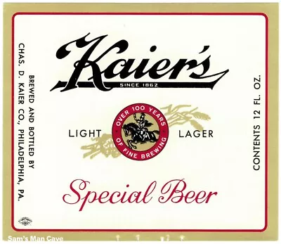 Kaier's Special Beer Label • $1.25