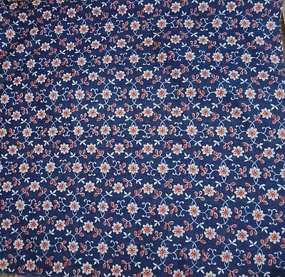 Vintage Mid-century Sewing Fabric 2 Yds X 44  Folk Peasant Print Cotton • $18