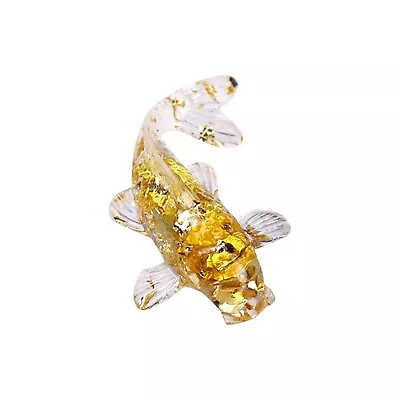 Home Decor Ornaments Fish Quartz Crystal Healing Stone Reiki Chakra Yellow Jade • £5.99