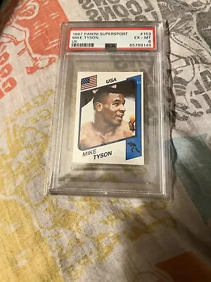 1987 Supersport Panini #153 Mike Tyson RC Rookie PSA 6 Ex Mint Boxing Card HOFer • $799.99