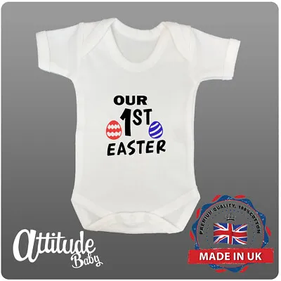 £7.99 • Buy Easter Baby Grows-Nice Baby Our First Easter Baby Grows-Funny Easter Baby Grows