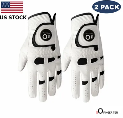 Golf Gloves Mens Ball Marker 2 Pack Left Hand Right Lh Rh Leather Grip Large US • $20.99