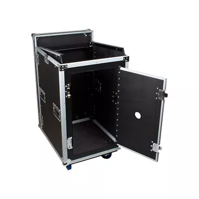 £349.99 • Buy 16U + 12U Heavy-Duty Mixer Amp Rack Flight Case Wheeled Sloped Warehouse Rave 