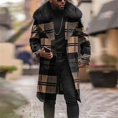 Slim Fit Mens Long Sleeve Coat Slim Fit Trench Jacket Casual Formal Outwear • $86.59