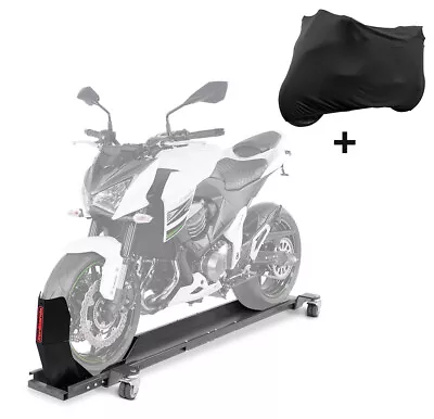 Set SC2 Motorcycle Dolly Mover With Wheel Chock Grey + Cover XL-XXL Black • $599.99