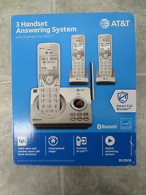 AT&T 3 Handset Answering System Cordless Telephone W/ Bluetooth DL72310 • $59.95