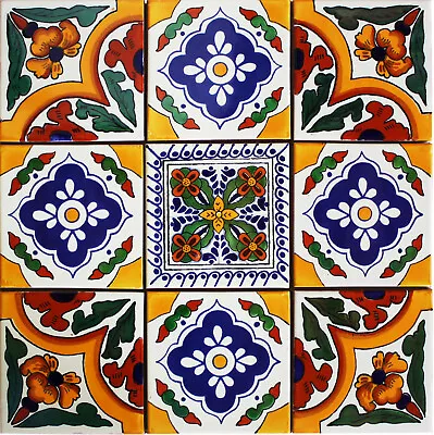 Barcus Mexican Tile Set Backsplash Mural • $61.99