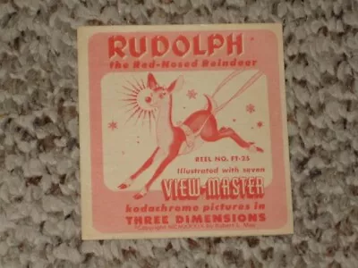 Original Viewmaster Booklet ONLY 1950 Rudolph Red Nosed Reindeer FT-25 • $1