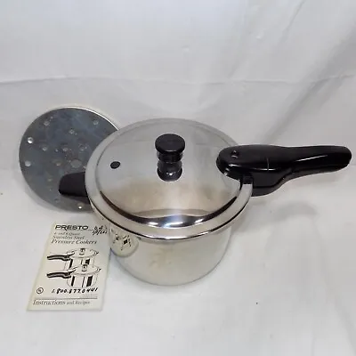 Presto 409A Stainless Steel 6 Quart Pressure Cooker Excellent W Instruction Book • $23.99