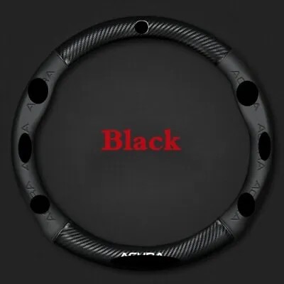 38cm 15  Steering Wheel Cover Faux Leather For Acura Carbon Fiber + Black • $26.15