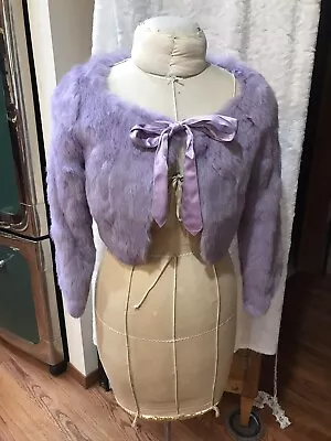 Bebe Real Fur Purple Shrug S • $50