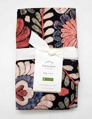 Pottery Barn Helena (1) Pillow Sham King Multicolor 36  X 20  Embroidered • $39.99