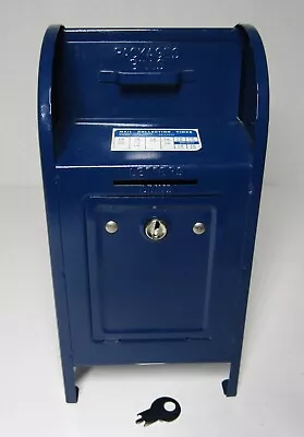 USPS Blue Letter Mailbox Coin Bank - Metal - W/ 2 Keys • $16.95