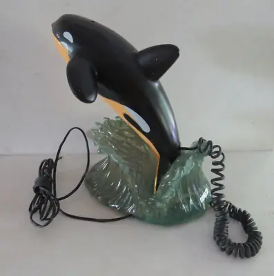 Vintage Dolphin Landline Phone Telephone With STAND • $25.99