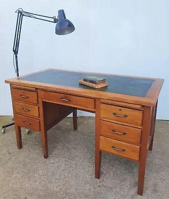 £245 • Buy Vintage Mid Century School / Ministry  Style Teak Desk