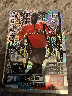 Andrew Cole (Manchester United) Hand Signed  2014-2015 Match Attax Card Rare ! • £4.20