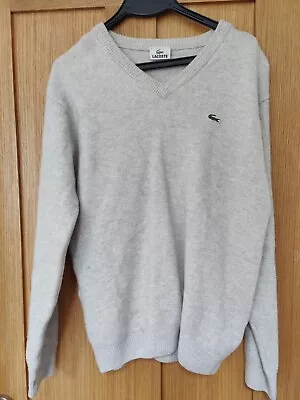 Lacoste Light Grey Wool Jumper Size Small Uk Small • £9.99