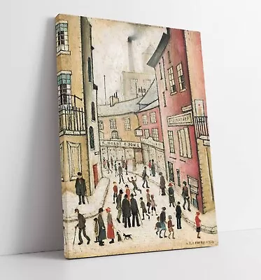 £37.99 • Buy An Old Street CANVAS WALL ART PICTURE PRINT PAINTING FRAMED Ls Lowry Style