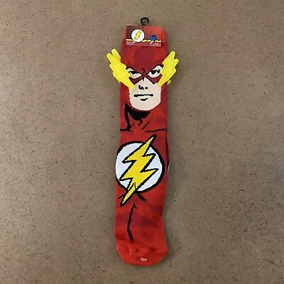 DC Comics Men's Shoe Size 6-12 Red The Flash Novelty Crew Socks NWT • $9.99