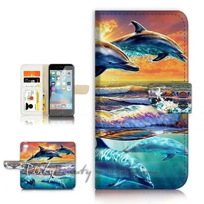 $12.99 • Buy ( For IPhone 6 / 6S ) Wallet Case Cover P21520 Dolphin