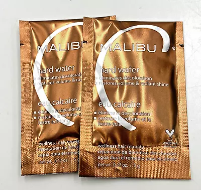 Malibu C Hard Water Elimates Discoloration & Restore Volume Remedy 0.17 Oz-2 Pac • $19.95