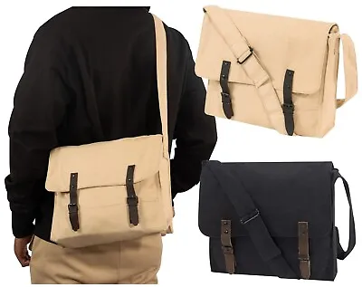 Vintage Military Style Medic Bag - Khaki Black Brown OD -  Adjustable Strap • $18.95