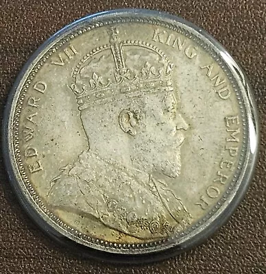 1903 British Malaysia Straits Settlements Edward VII $1 Silver Coin • $77