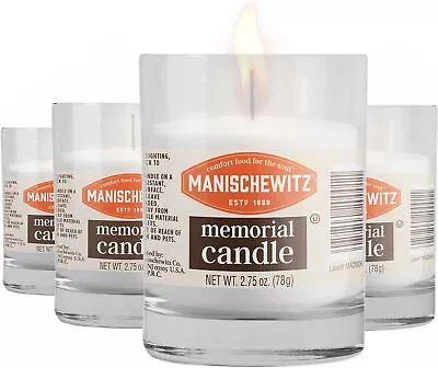 Manischewitz 24 Hour Candles 1 Day Glass Yahrzeit Memorial Candles (4 Pack) | • $14.09