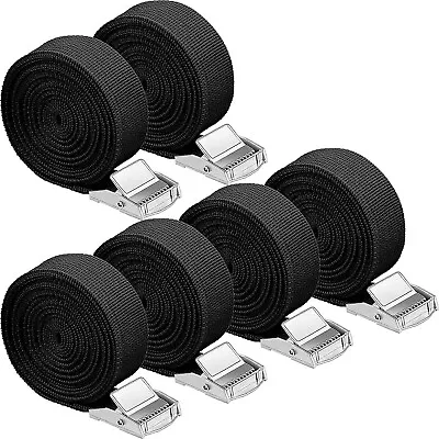 6 X Heavy Duty Ratchet Tie Down Straps Car Roof Rack Belts Quick Release 25mm*3m • £8.99