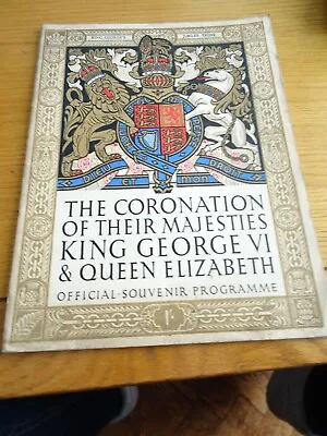 Official Souvenir Programme Coronation Of King George VI & Queen Elizabeth 1937 • £3.75