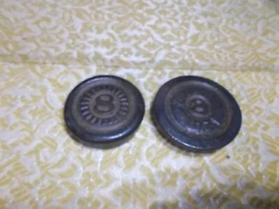 Vintage 8oz Cast Iron Scale Weight Primitive Cotton Tobacco Lot Of 2 • $9.99