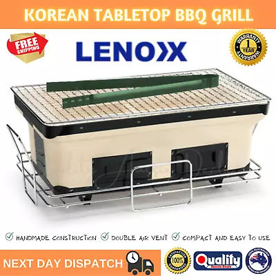 Japanese Korean Ceramic Hibachi BBQ Table Grill Barbecue Charcoal Yakitori Cream • $91.71