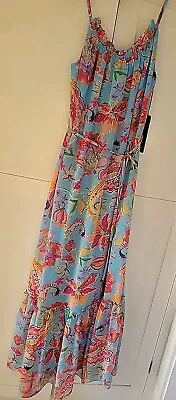 NWT Nicole Miller Watercolor Multicolored Maxi Floral Sun Dress Women’s Sz XS • $59