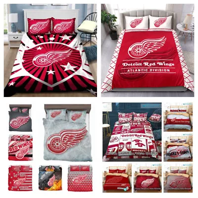 NHL Bedding Suit Soft Duvet Cover Detroit Red Wings Highend Bedroom Decor Gift • $82.07