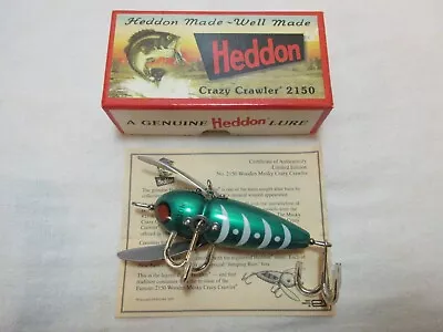 Heddon 2150 Wooden Crazy Crawler Glow Worm - Excellent! • $22.50