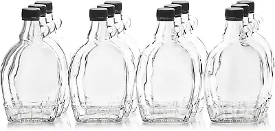 12Oz Glass Maple Syrup Bottles With Loop Handle & Tamper Evident Lids Case Of 12 • $38.97