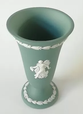 Wedgewood Teal Green Jasperware Dancing Hours Miniature Vase • $100