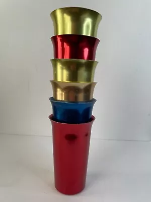 Vintage West Bend Color Glo Aluminum Tumblers 6 Cups Metal MCM • $24.99